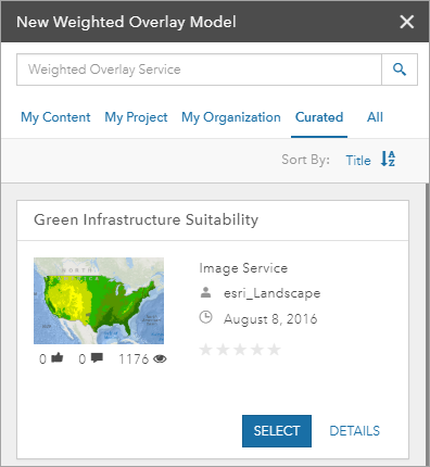 New Weighted Overlay Model pane